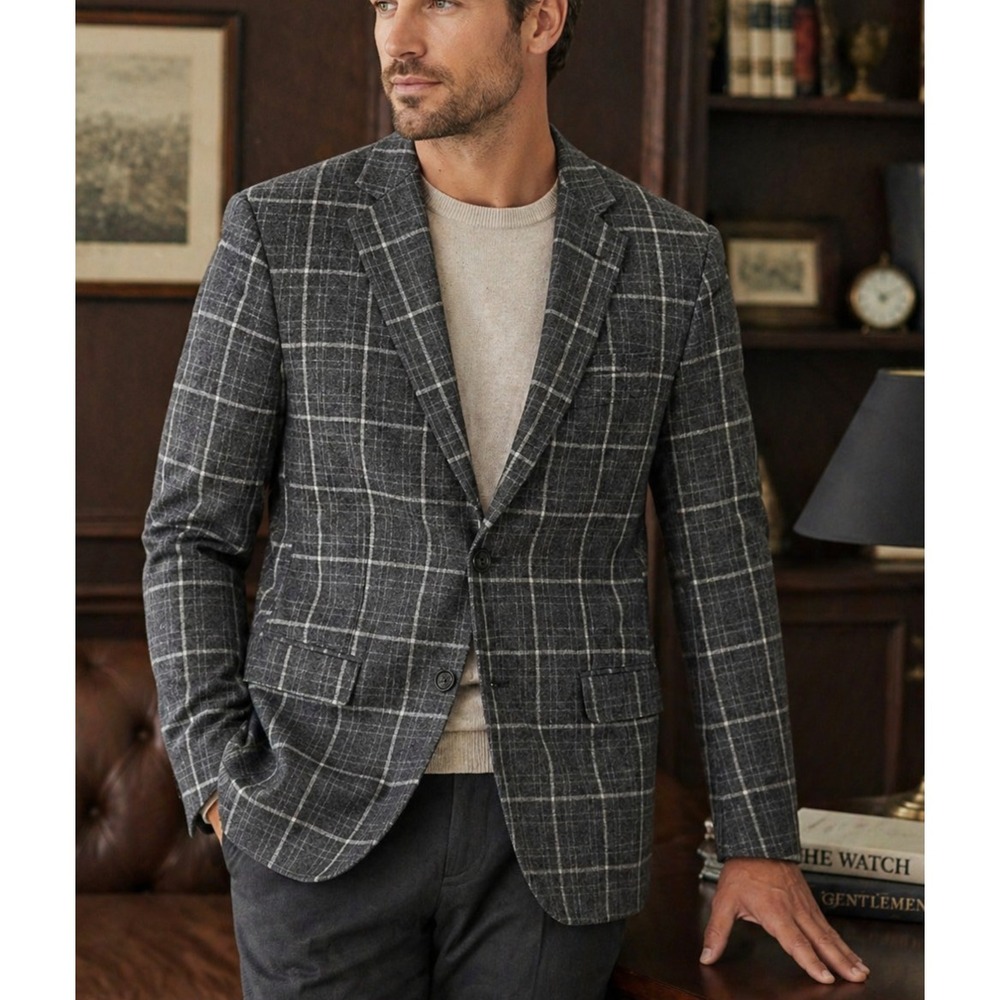 Brooks Brothers Mens 1818 Madison Lambswool Sport Coat 42R Preppy Dark Academia